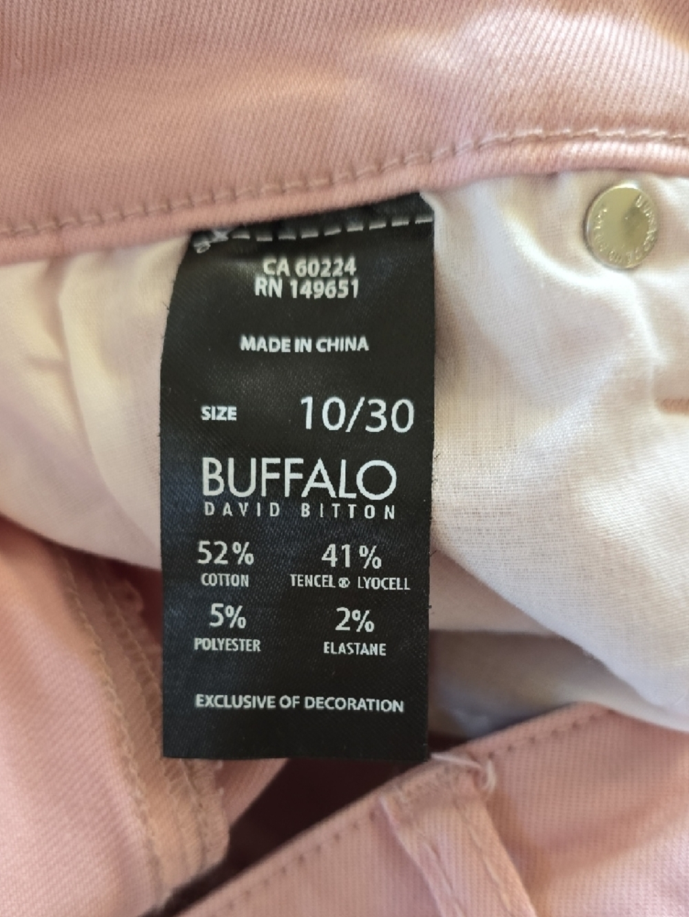 Buffalo David Bitton Light Pink Skinny Jeans Size 10/30  High Rise Ankle Pants - Picture 6 of 10